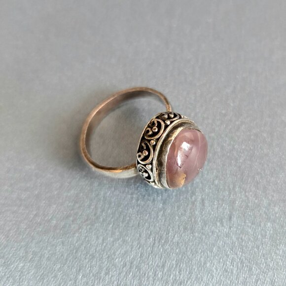 Sterling silver 925 ring with cabochon Amethyst stone. - Picture 2 of 11
